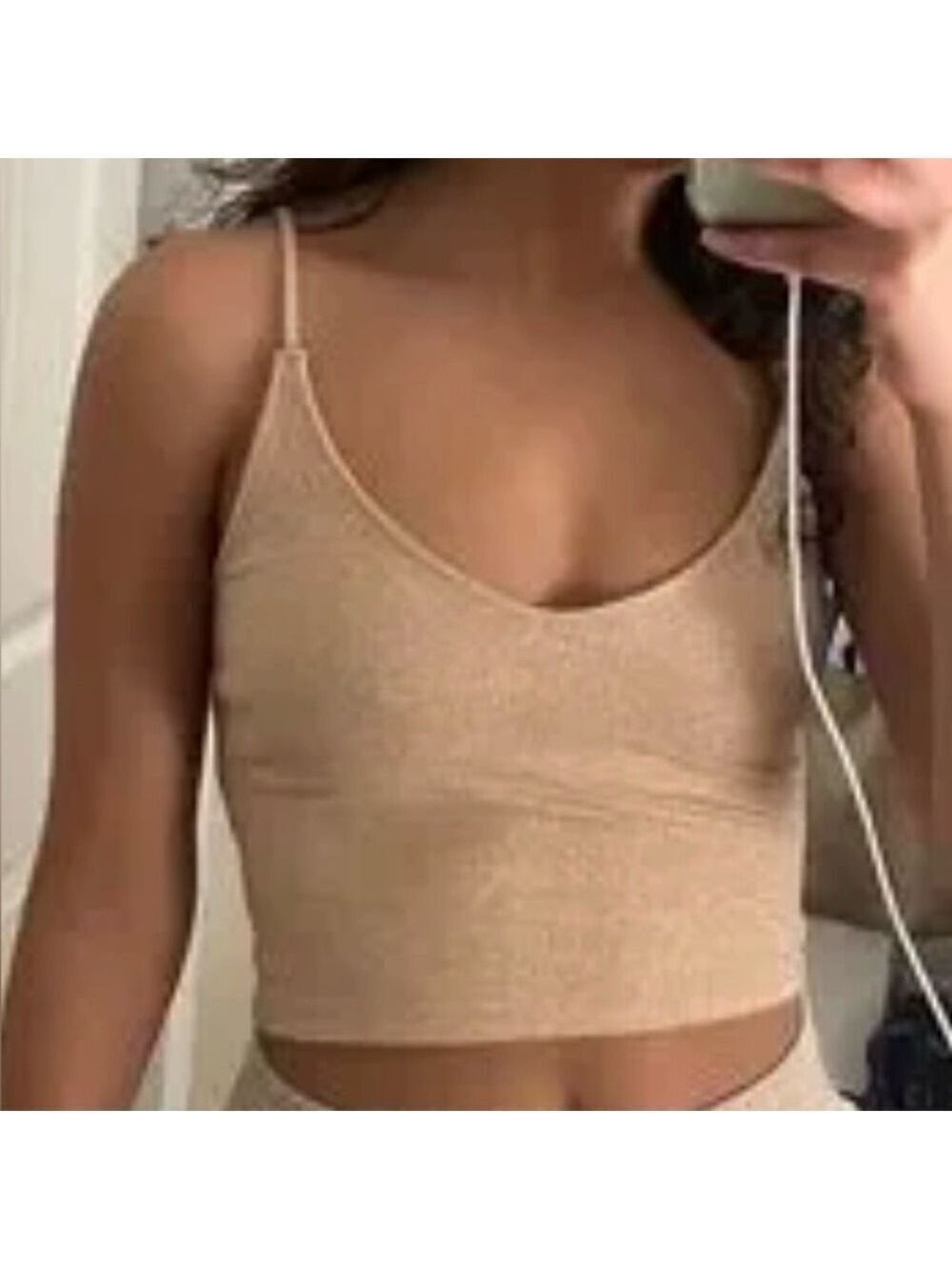 Free people gold shimmer Crop Top with spaghetti straps small